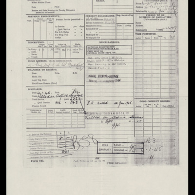 John Wenham&#039;s service record