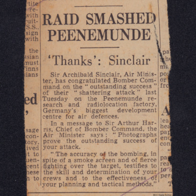 Raid smashed Peenemunde