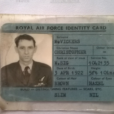 Christopher McVickers&#039;s RAF Identity card 