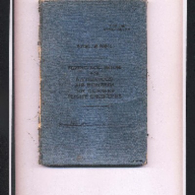 Basil Ambrose’s flying log book for navigators, air bombers, air gunners, flight engineers