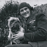 Pilot with dog