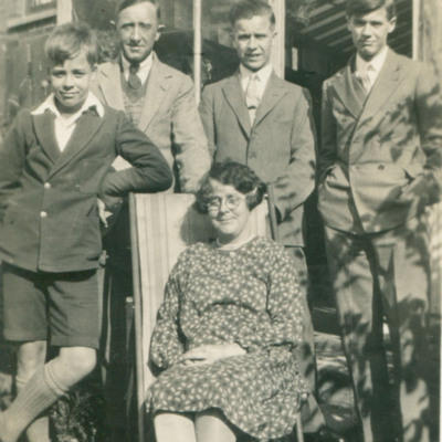 Archie and Ethel Saunders with Archie, Les and Len