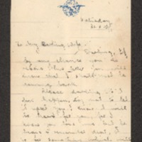 Letter to his wife from Edward Milling