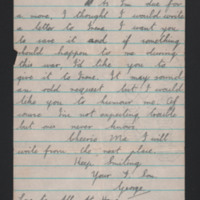 Letter to his mother from George Wilson