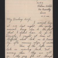 Letter to his wife from George Wilson