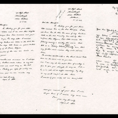 Letters between Robert Stott&#039;s wife, Agnes and Mr Blandford