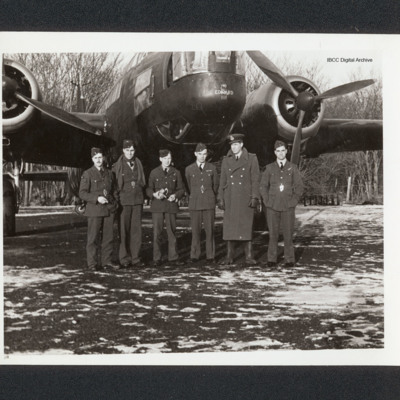 Six aircrew in front of a Wellington