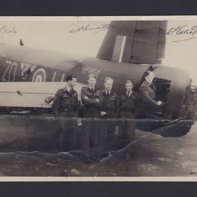 Five airman and a Wellington