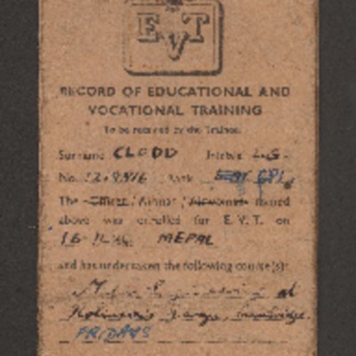 Record of educational and vocational training