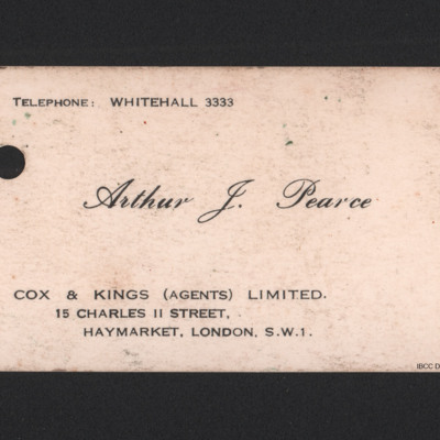 Arthur J Pearce Business card