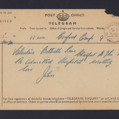 Telegram from John Valentine