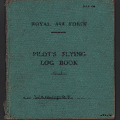 RE Wannop&#039;s pilot&#039;s flying log book. One