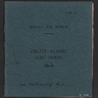 R E Wannop&#039;s pilot&#039;s flying log book. Three