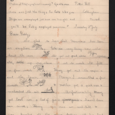 Letter from Billy Akrill to his father