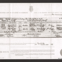 Ron Jones and Elizabeth Jones marriage certificate