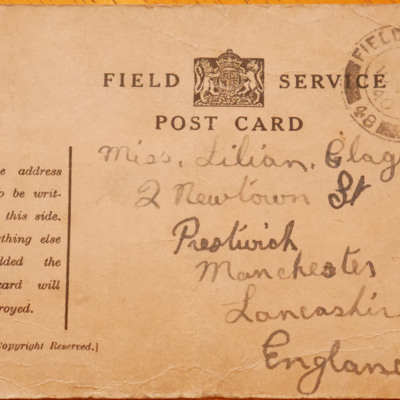 Field service post card for Lilian