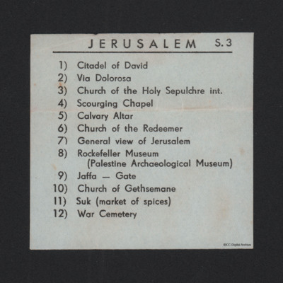 List of photographs in Jerusalem S.3