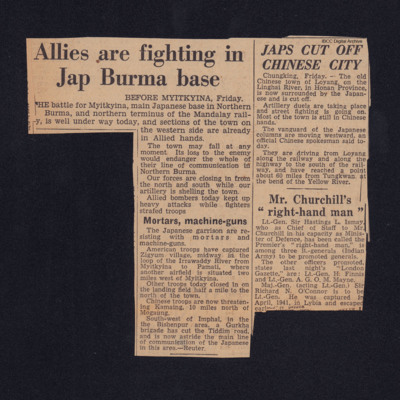Allies fighting in Jap Burma base