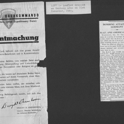 Propaganda Leaflet and Bombing Attacks on Germany