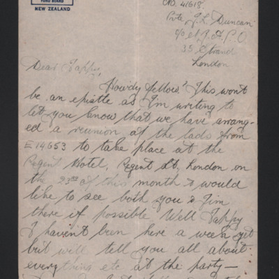 Letter to John Taplin from Lance