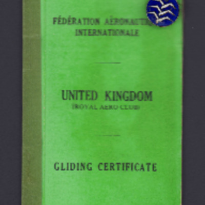 Ted Leaviss&#039;s Federation Aeronautique Internationale Gliding Certificate