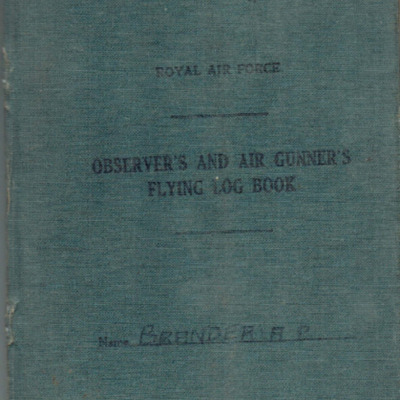 Sergeant A P Brander’s RAF observer’s and air gunner’s flying log book