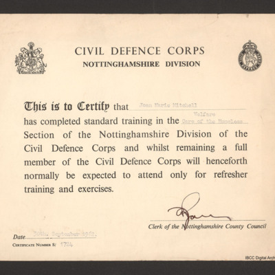 Civil Defence certificate