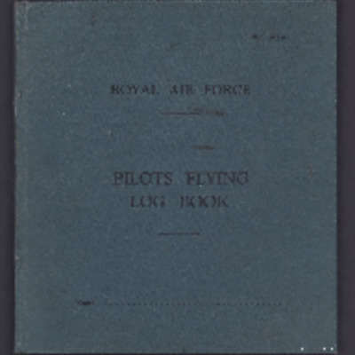 J Flint&#039;s RAF pilot’s flying log book. Two