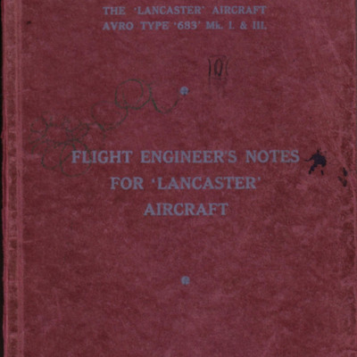Flight engineers notes for Lancaster