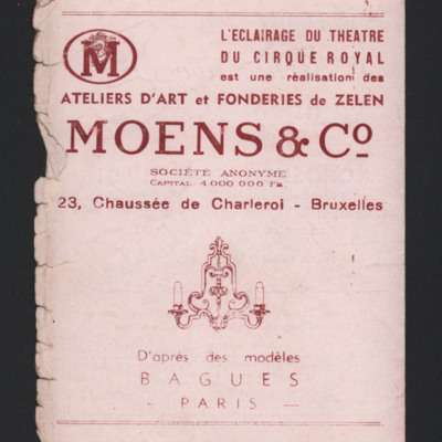 Advert for Moens &amp; Co