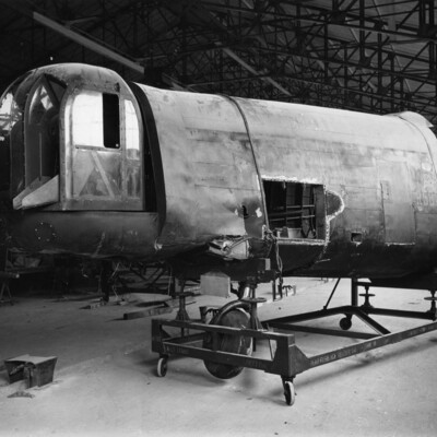 Damaged rear fuselage of Lancaster