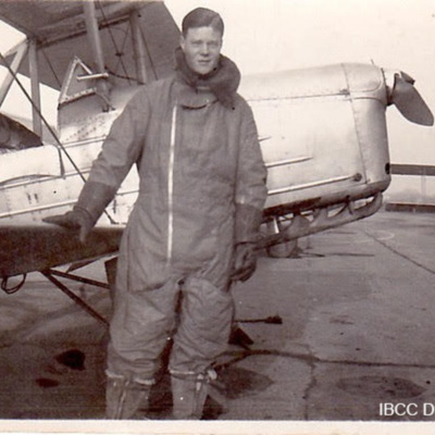 Pilot standing by Blackburn B.2