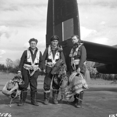 Three Airmen and a Lancaster
