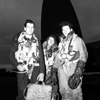 Three Airmen and a Lancaster