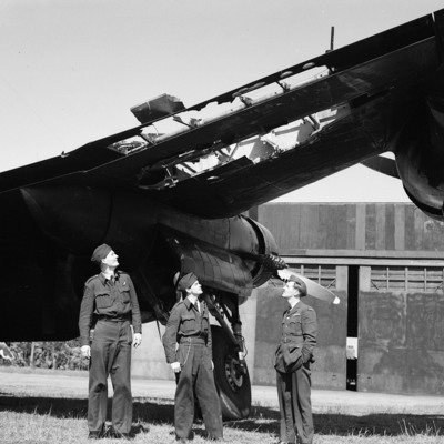 Three Airmen and a Damaged Lancaster Mk 2