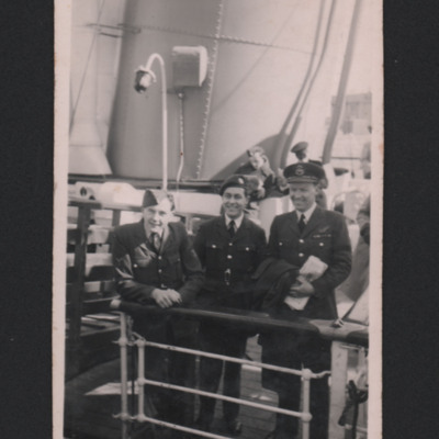 RAF personnel on a ship