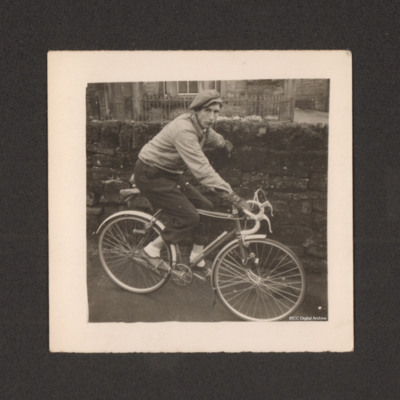 Stan Shaw on his bicycle