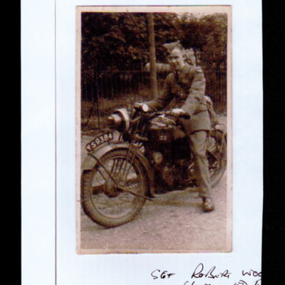 Robert Wood on a Norton 16H motorbike