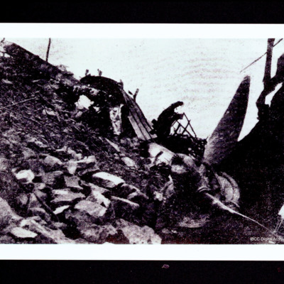 Lancaster wreckage on a Swiss hillside