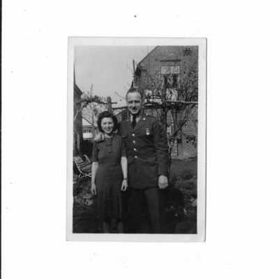 Mollie Wray and Sid Kaufman standing in garden