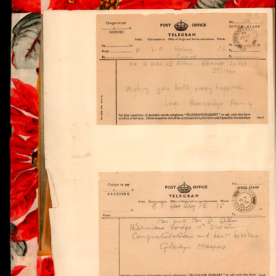 Congratulatory wedding telegrams
