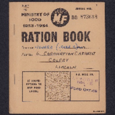 Irene Howard&#039;s ration book