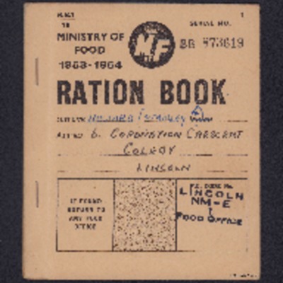 Stanley Howard&#039;s ration book