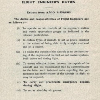Flight Engineer&#039;s Duties