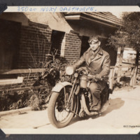 Arthur Atkins astride an Ivory Calthorpe motorbike