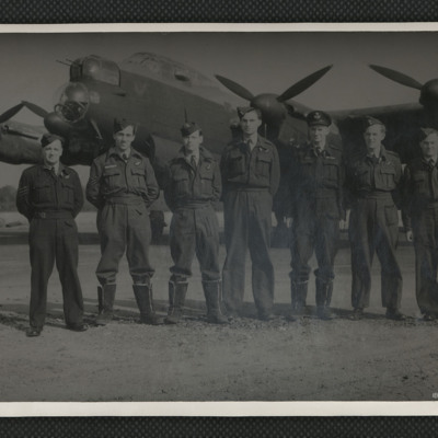 Aircrew in front of Lancaster