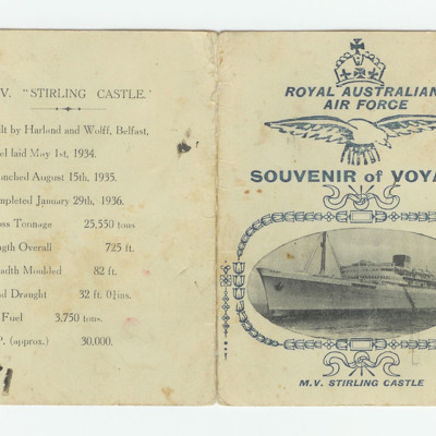 MV Stirling Castle souvenir of voyage