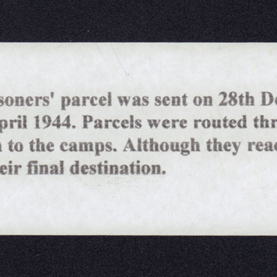Note about Red Cross parcel