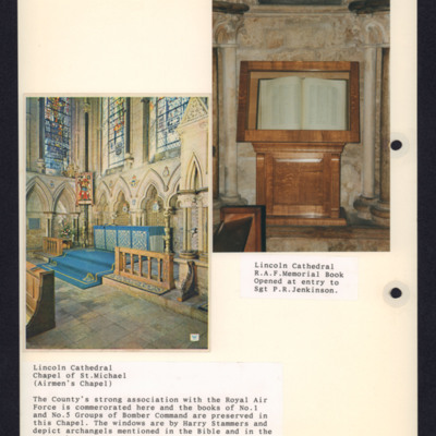 Lincoln Cathedral Airman&#039;s Chapel and RAF memorial book
