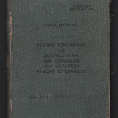 Philip Batty&#039;s flying log  book for navigators, air bombers, air gunners and flight engineers